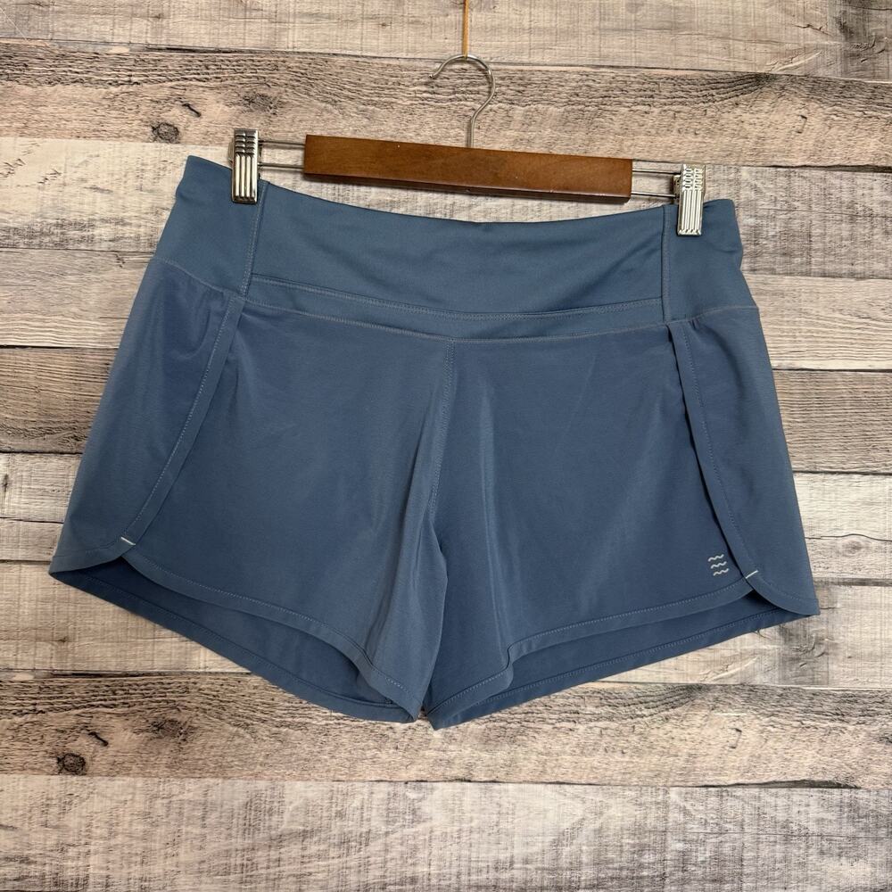 Free Fly Bamboo Lined Active Breeze Shorts Womens M Blue Athletic 4" Gym